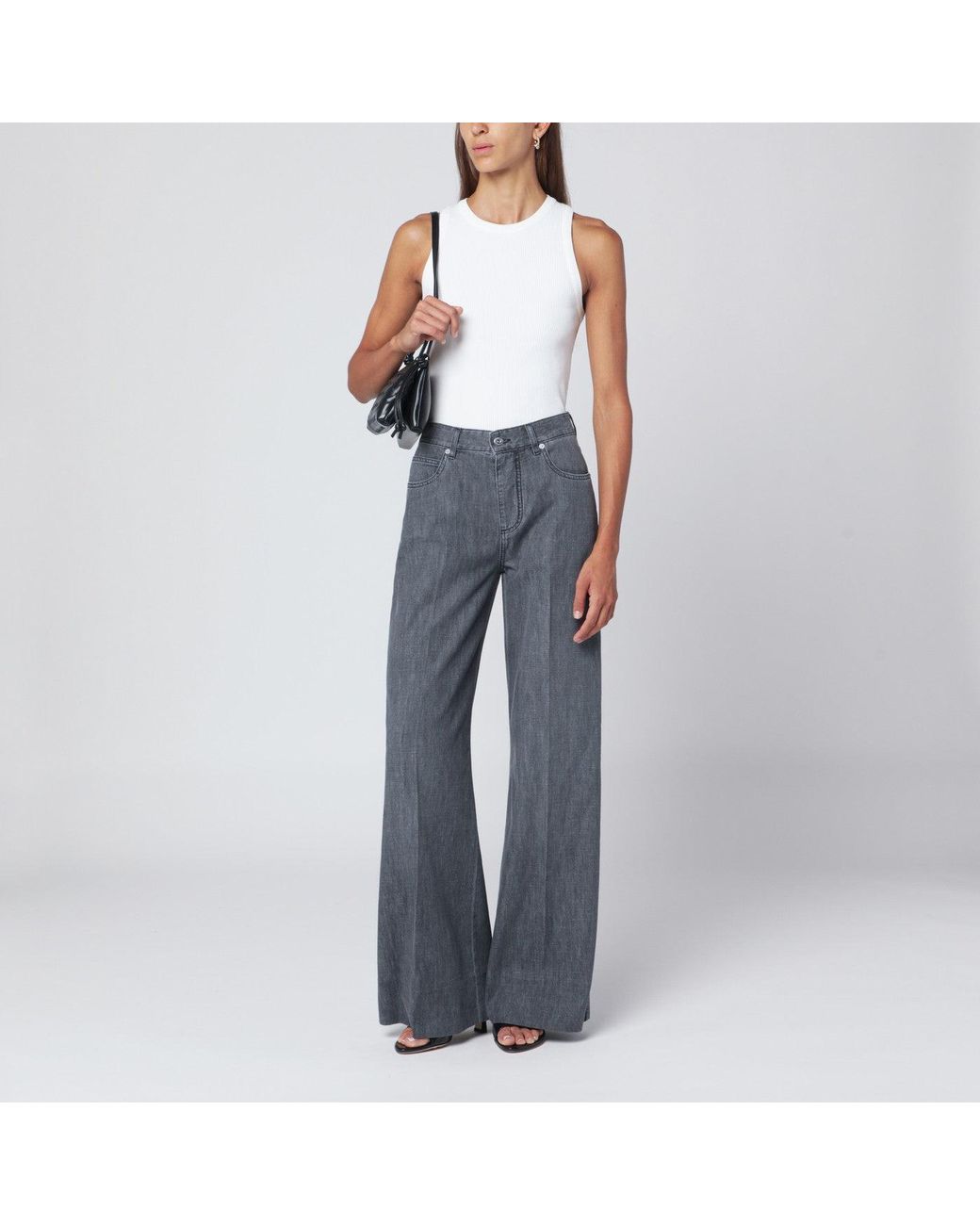 Bottega Veneta Blue Faded Palazzo Jeans