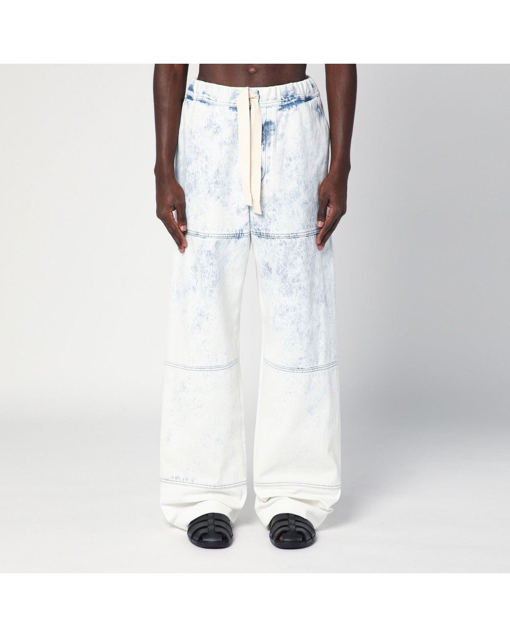 Dries Van Noten White Jeans With Drawstring for men