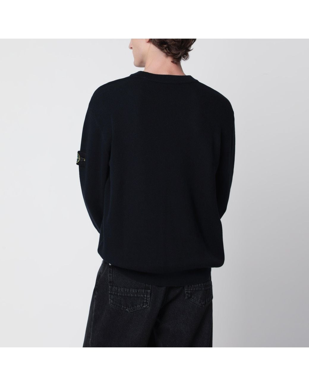 Stone Island Black Crew-Neck Sweater for men