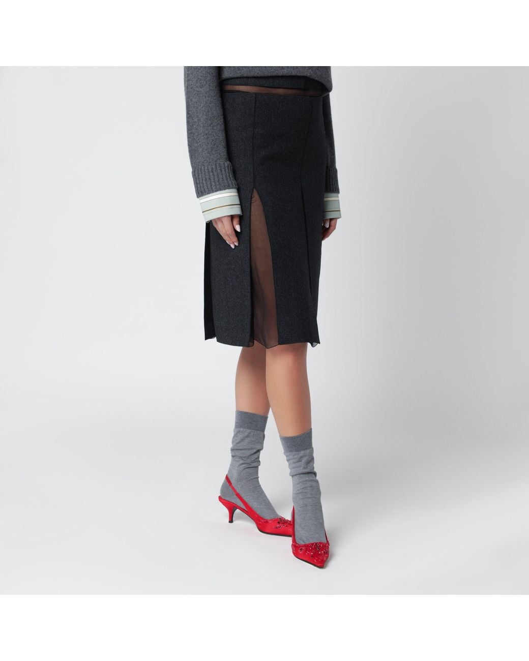 Prada Black Slate Skirt