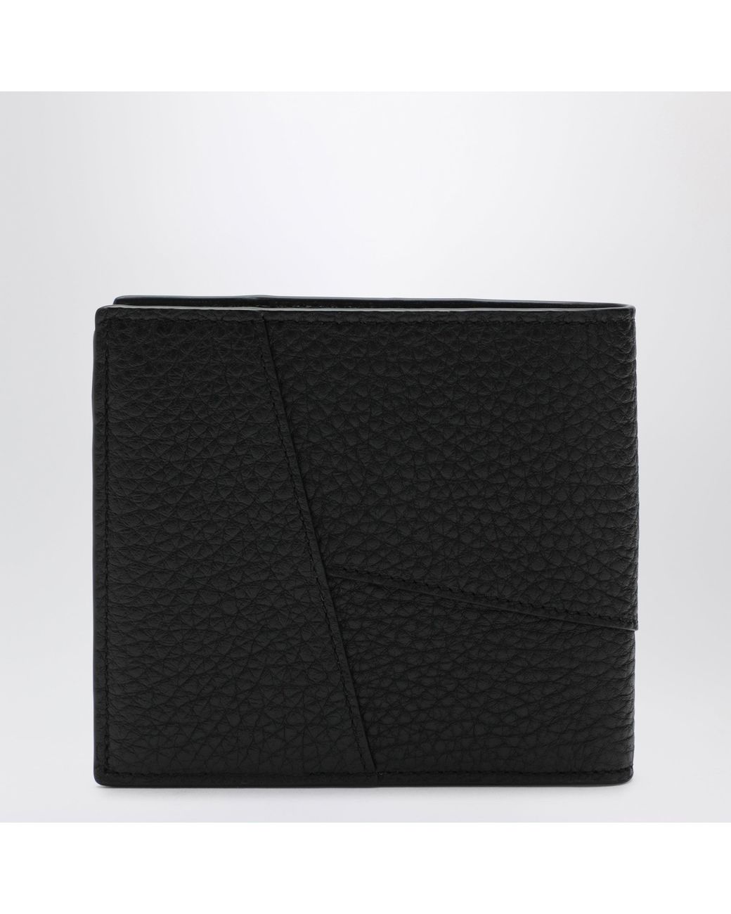 Loewe Black Grained Leather Puzzle Bifold Wallet for men