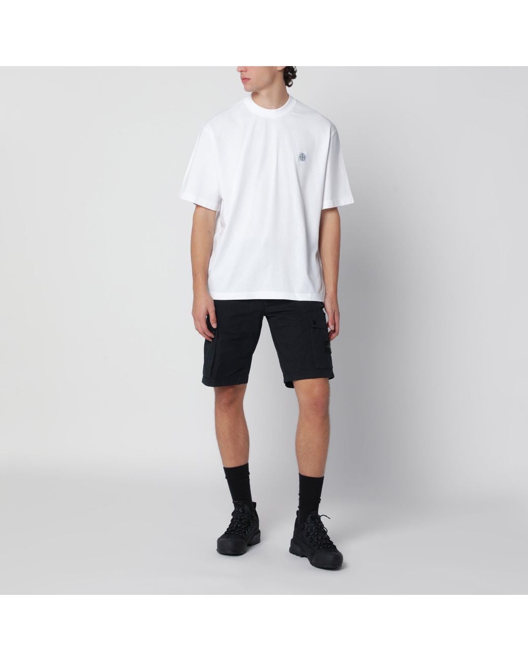 Stone Island White Short-Sleeved T-Shirt for men