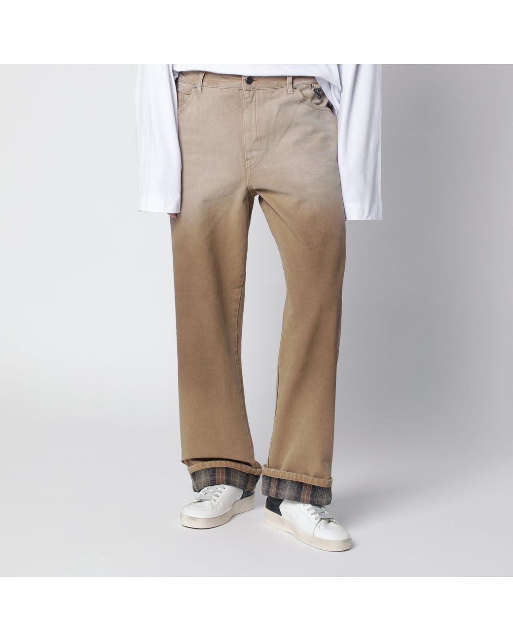 Golden Goose Deluxe Brand Natural Dégradé-Effect Cotton Painter Trousers for men