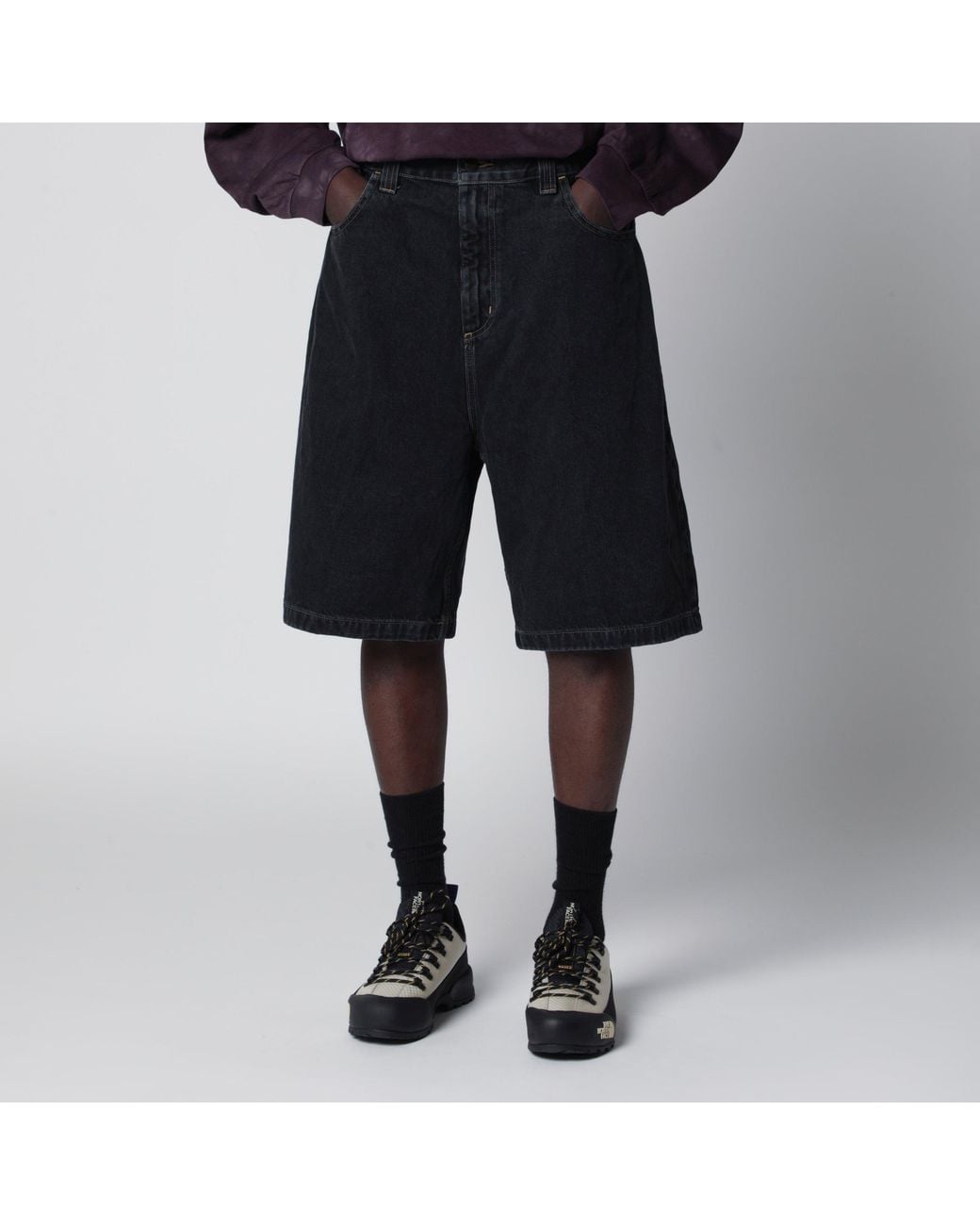 Carhartt Black Brandon Loose-Fit Low-Rise Denim Shorts for men