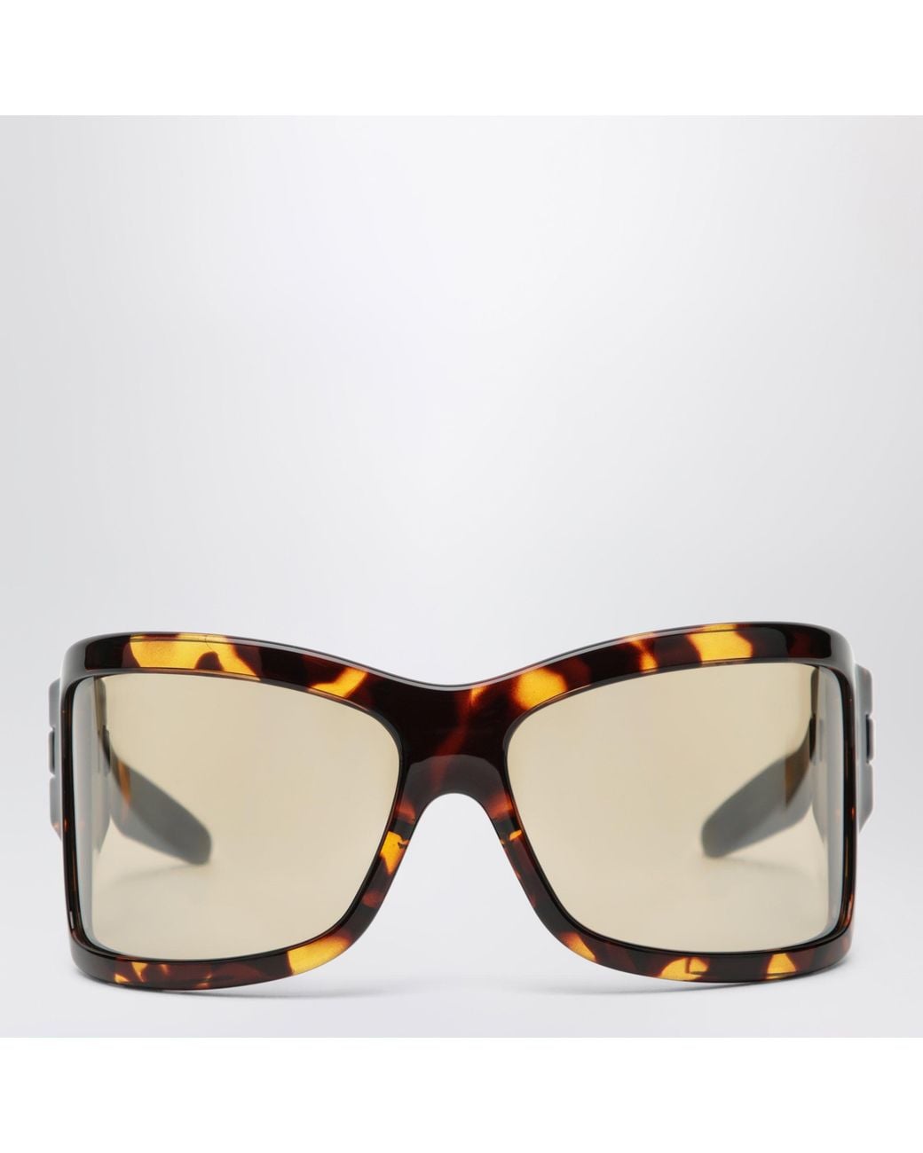 Bottega Veneta Brown Intrecciato Wraparound Sunglasses
