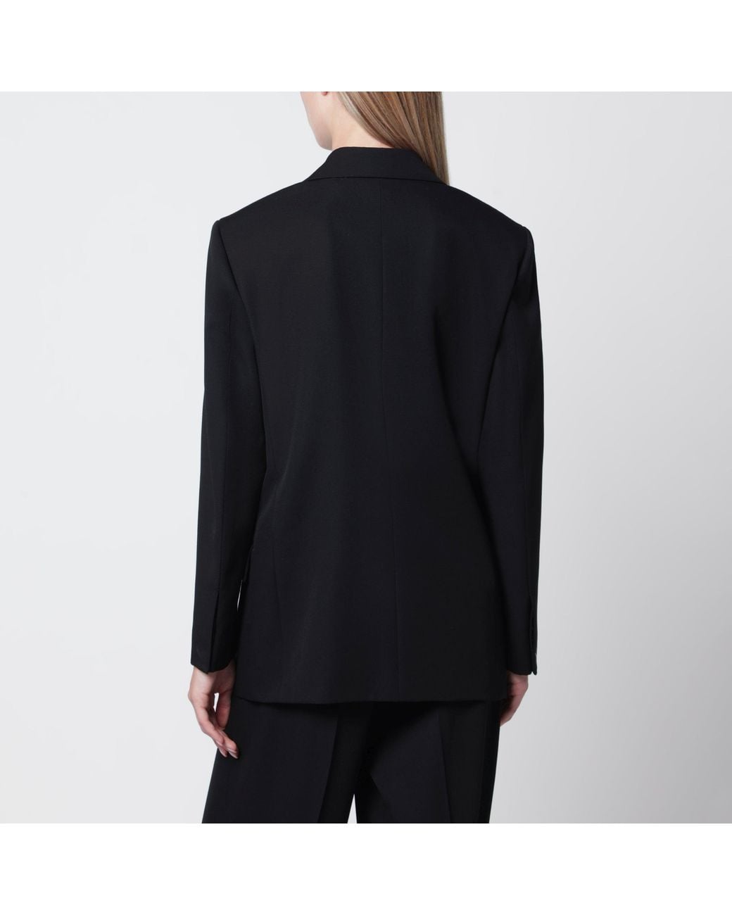 Bottega Veneta Black Grain De Poudre Wool Single-Breasted Jacket