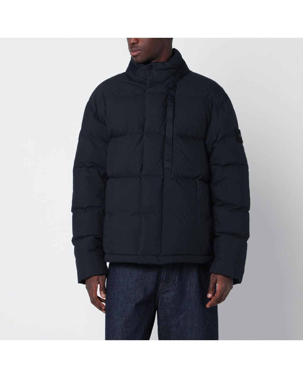 Stone Island Blue Down Jacket for men