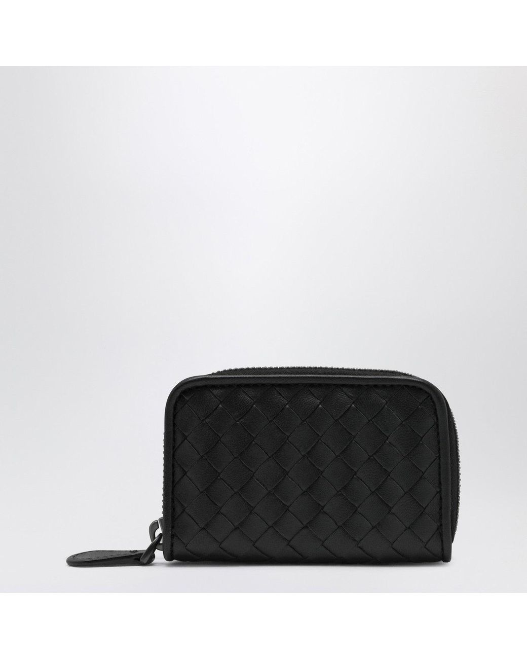 Bottega Veneta Black Small Intrecciato Zip-Around Wallet