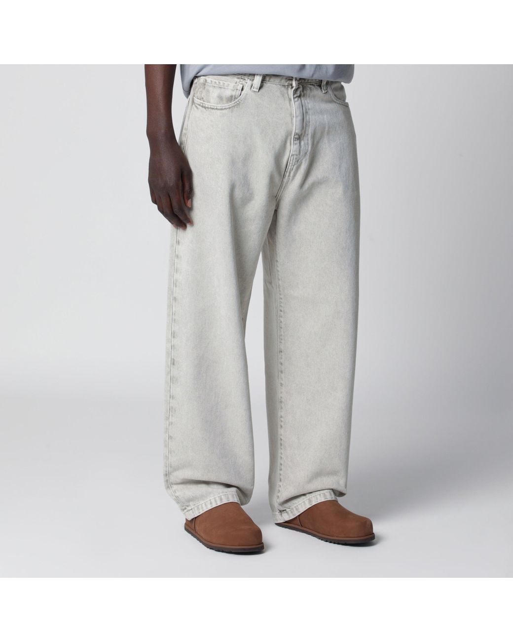 Carhartt Gray Landon Stone-Washed Denim Pants for men