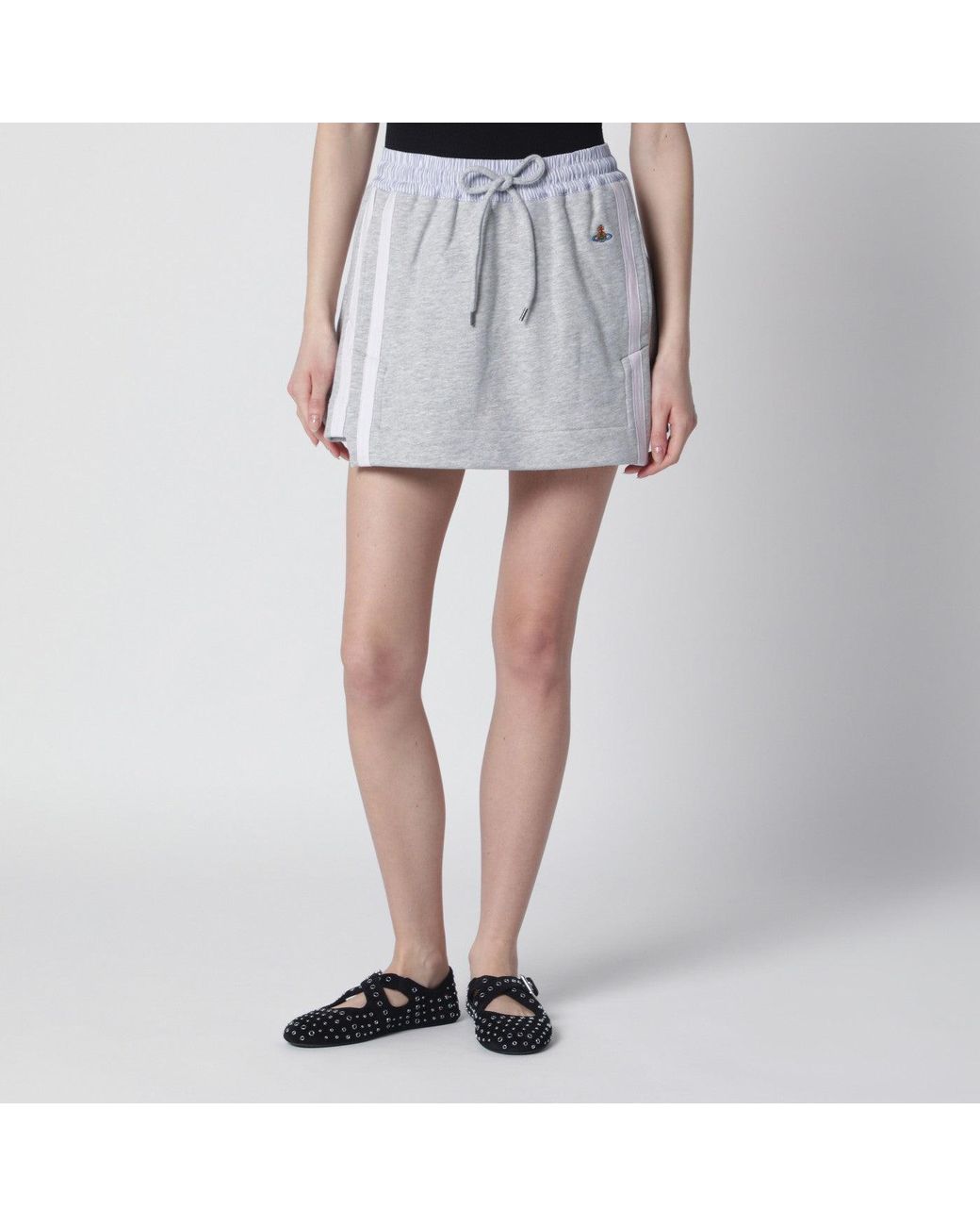 Vivienne Westwood Gray Mini Skirt With Orb Logo