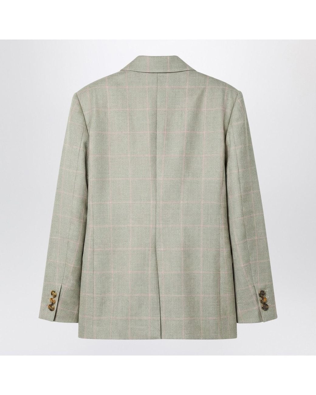 Blazé Milano Gray Blazé Milano Double-Breasted Blazer With Check Pattern