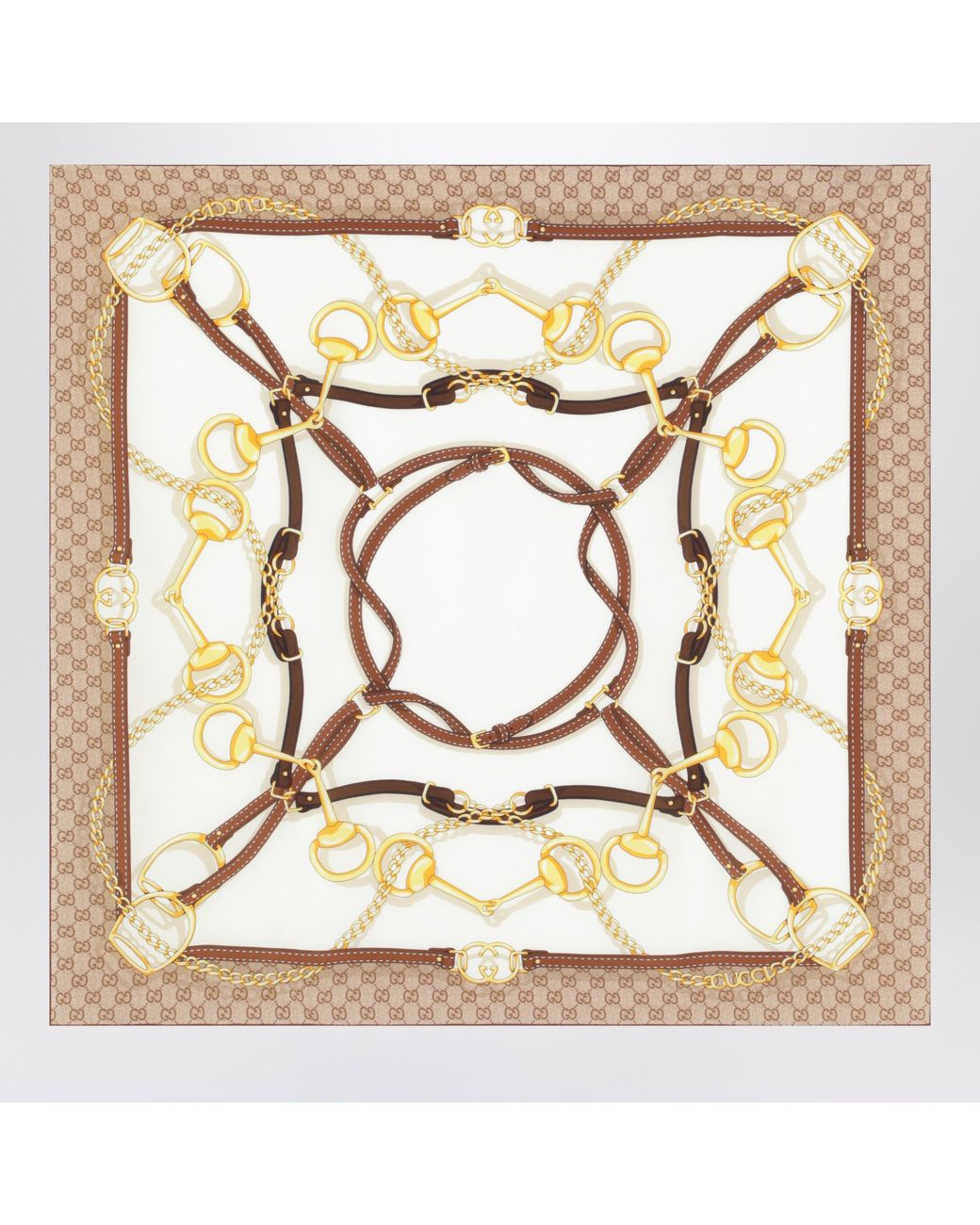 Gucci Metallic Printed Silk Crãªpe Carre