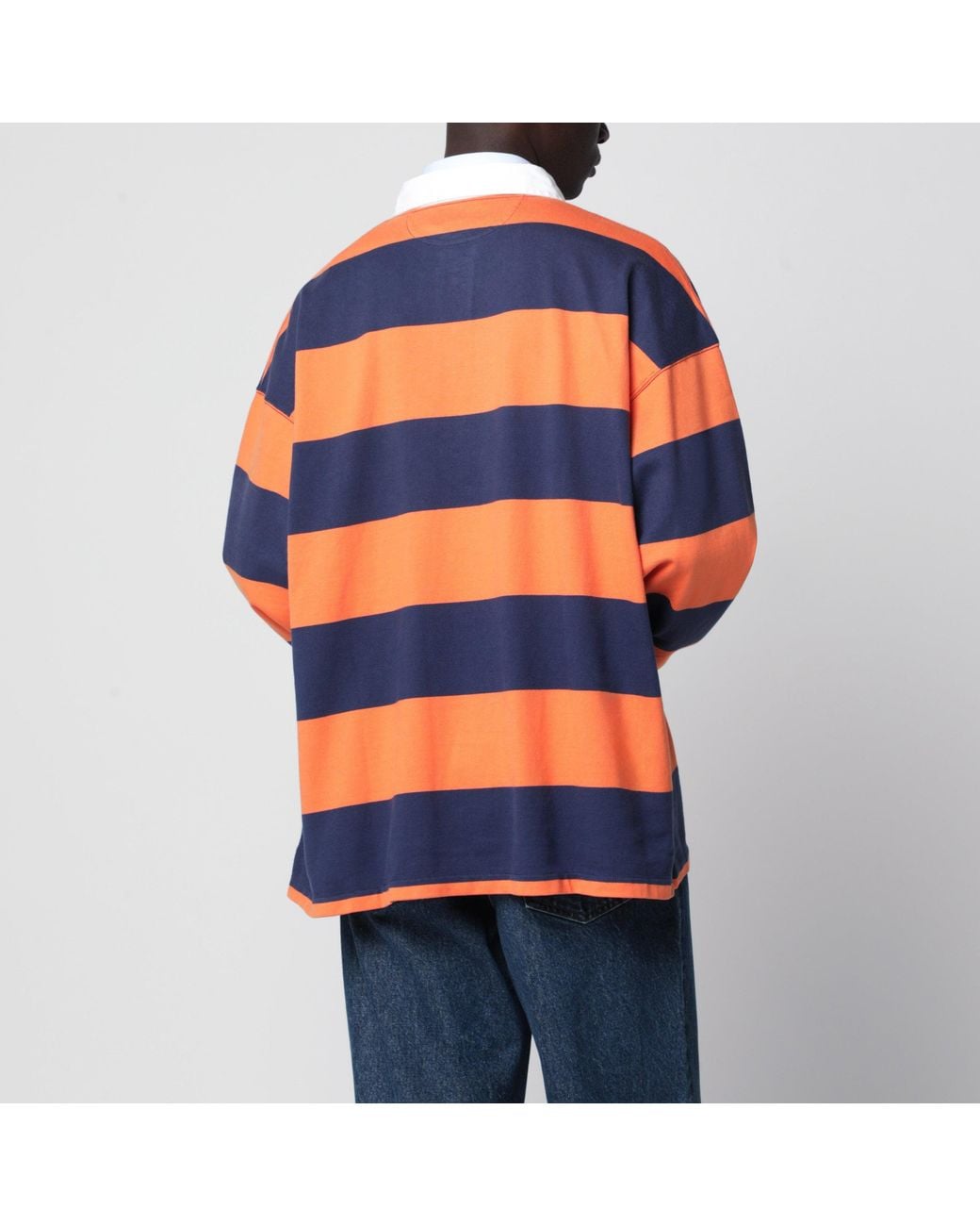 Polo Ralph Lauren Orange Striped Big-Fit Polo Shirt for men