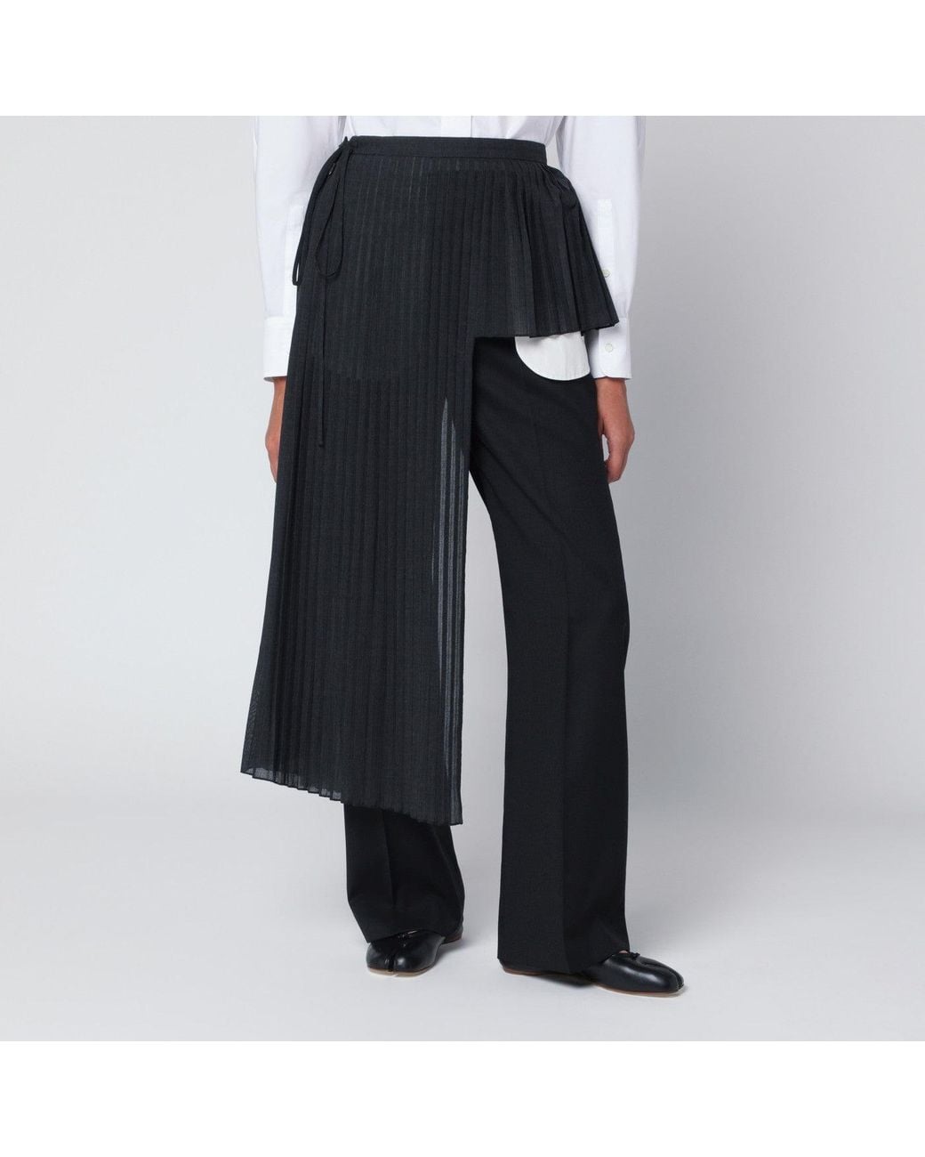 MKDT STUDIO Blue Avery Atelier Pleated Half Skirt