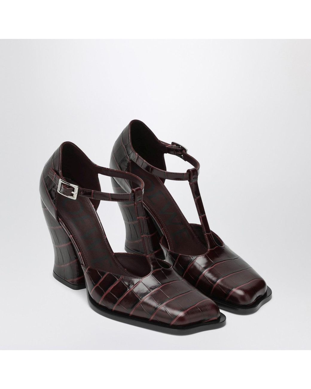 Loewe Brown Onda T-Bar Pumps