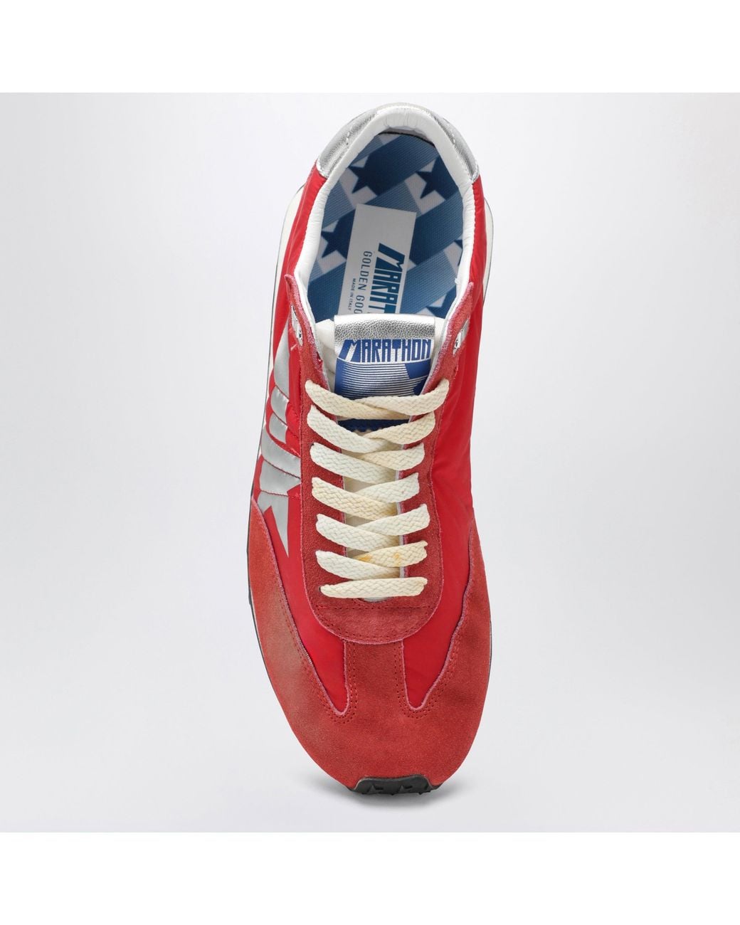 Golden Goose Deluxe Brand Red Marathon Distressed Sneakers for men
