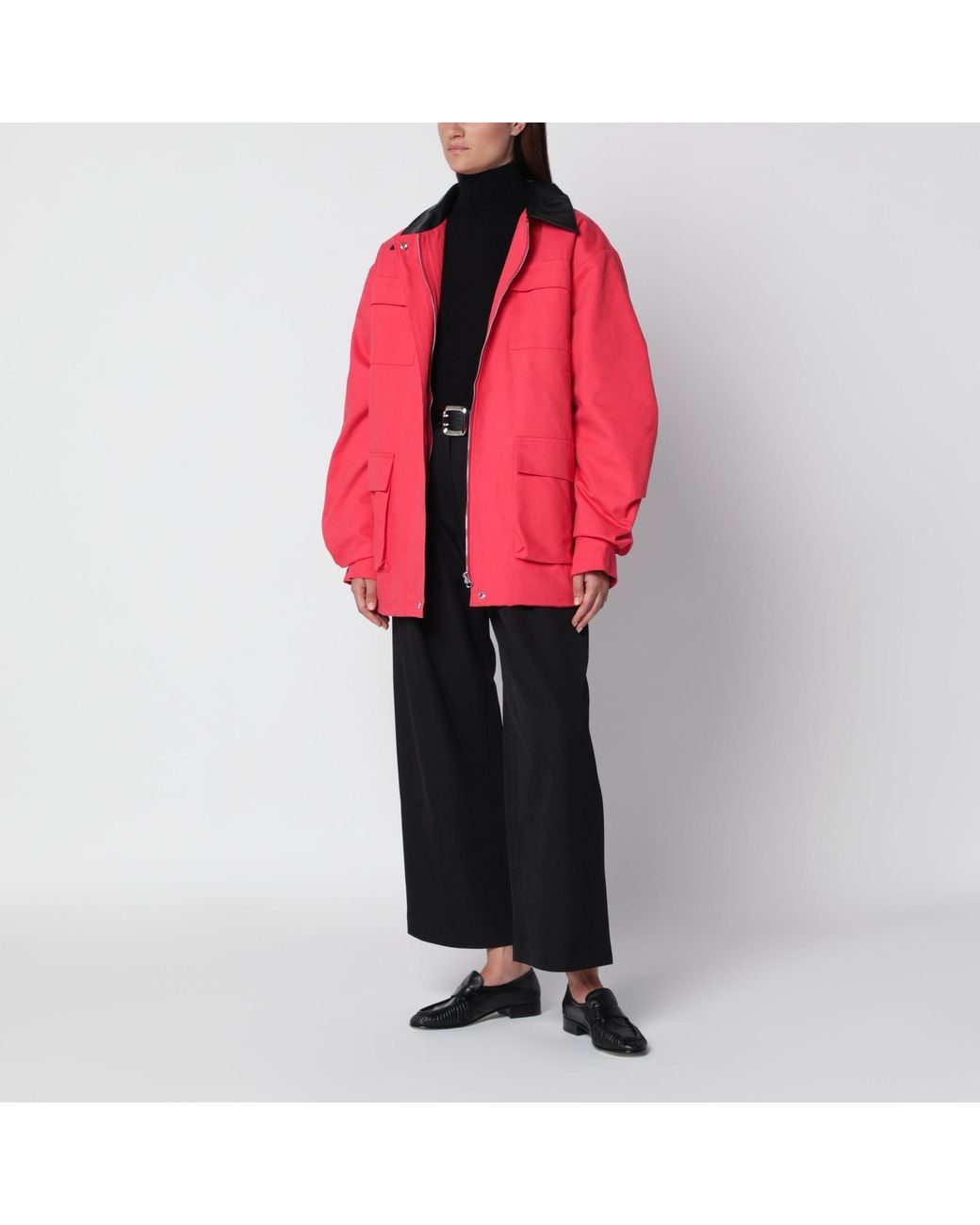 Source Unknown Red Baia Cotton Utility Jacket