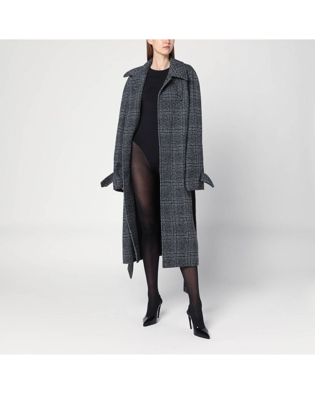 Balenciaga Blue Raglan One Layer Coat