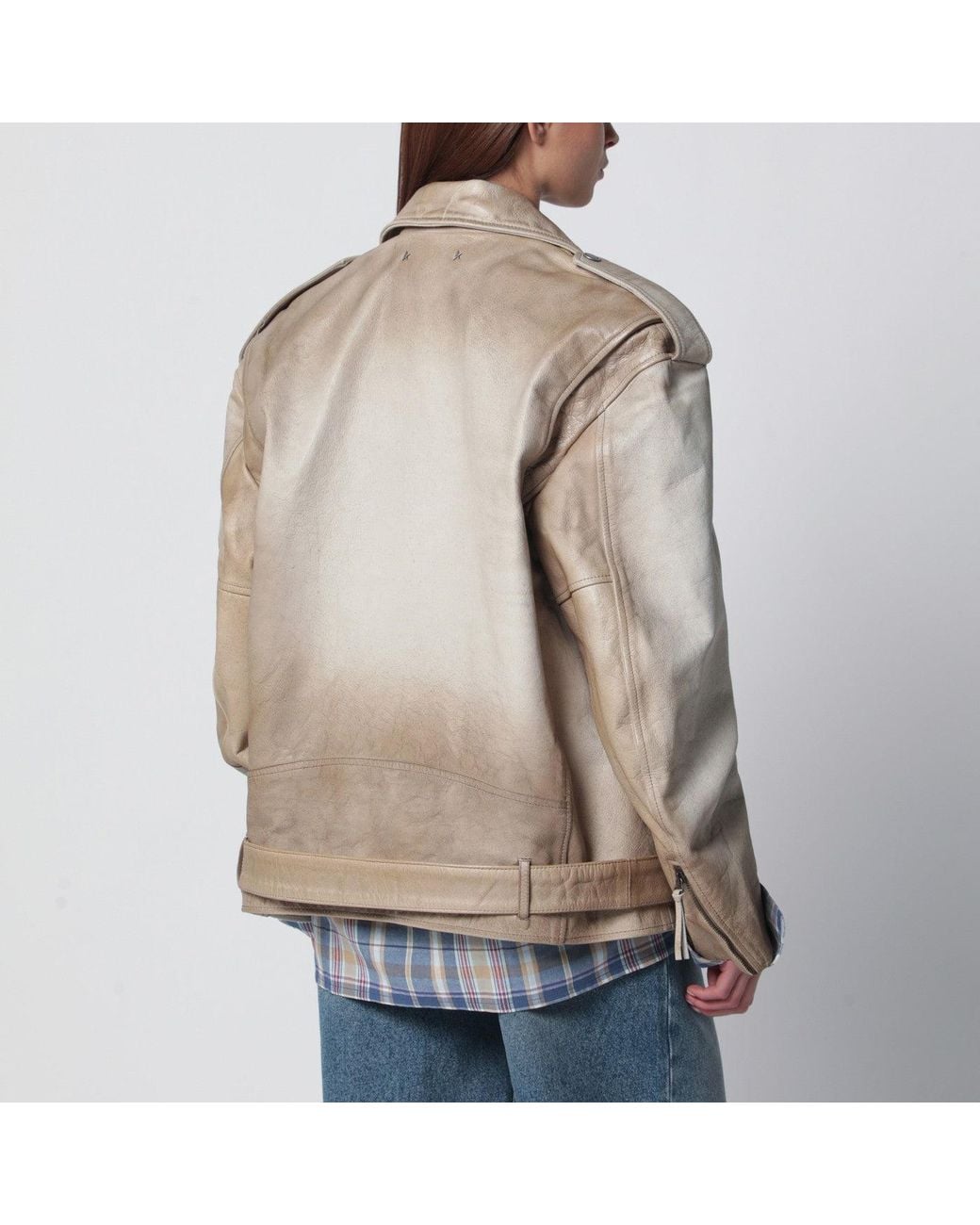 Golden Goose Deluxe Brand Brown Leather Phoebe Jacket