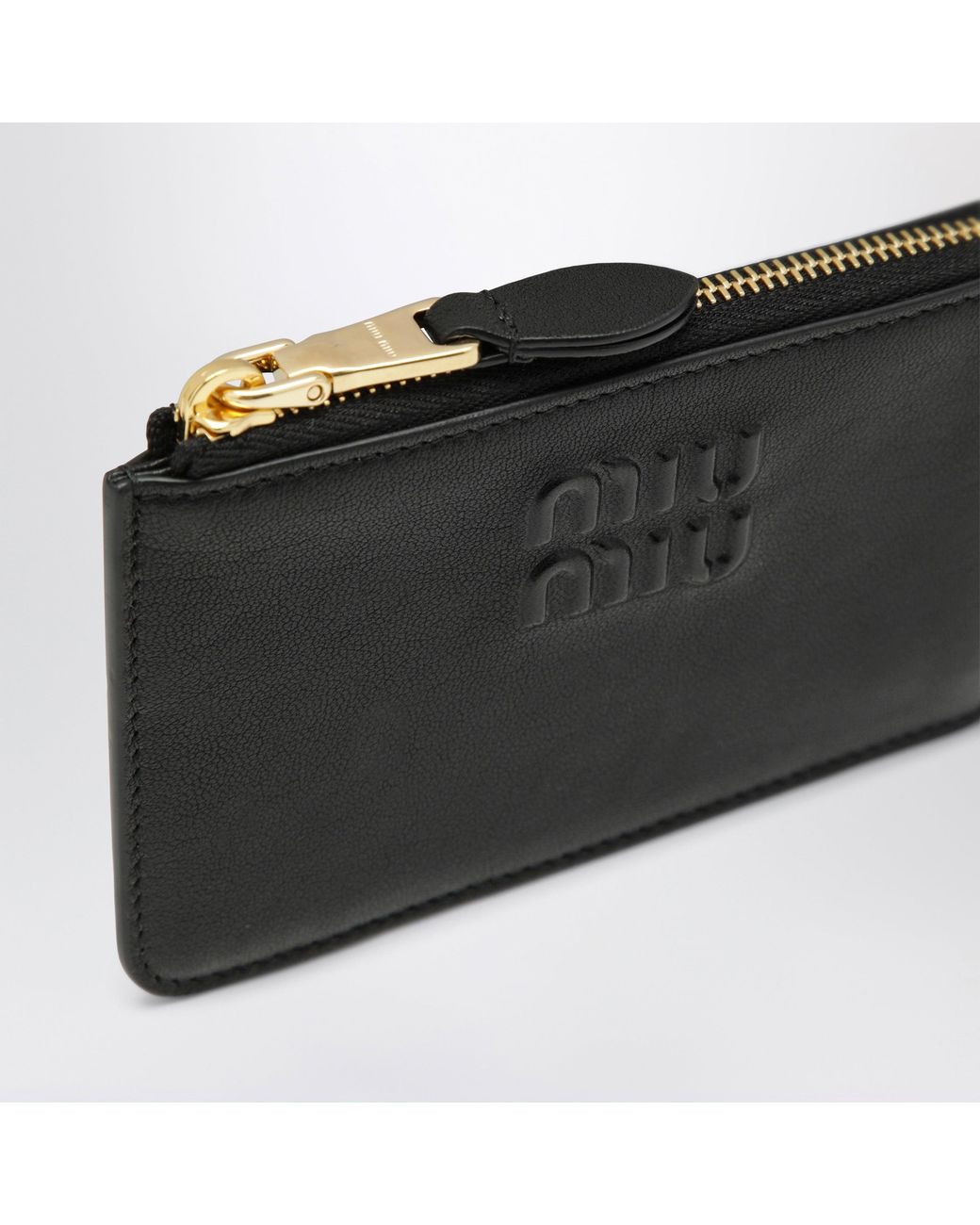 Miu Miu Black Zip Card Holder
