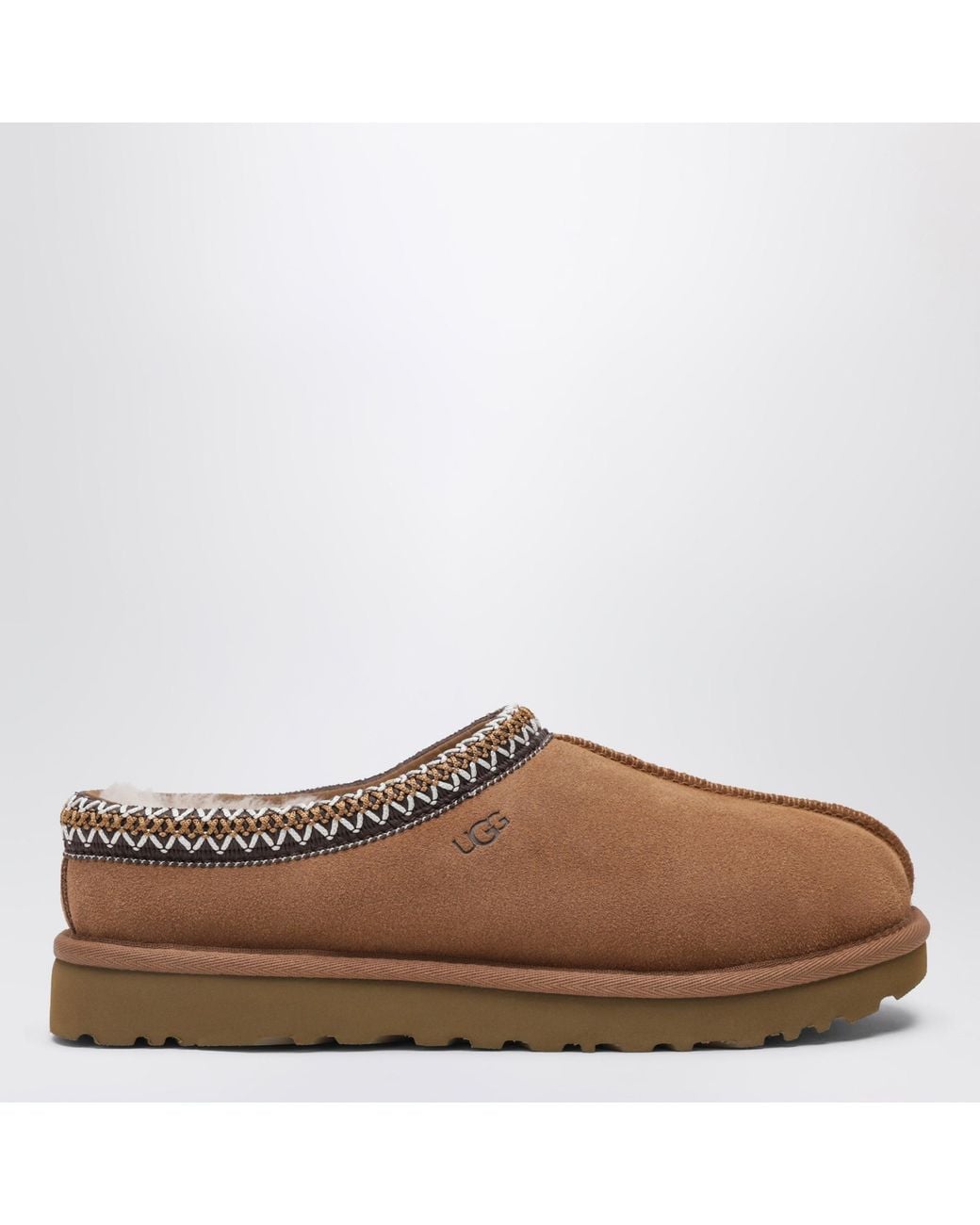 Ugg Brown Tasman Chestnut Eather Slip-Ons