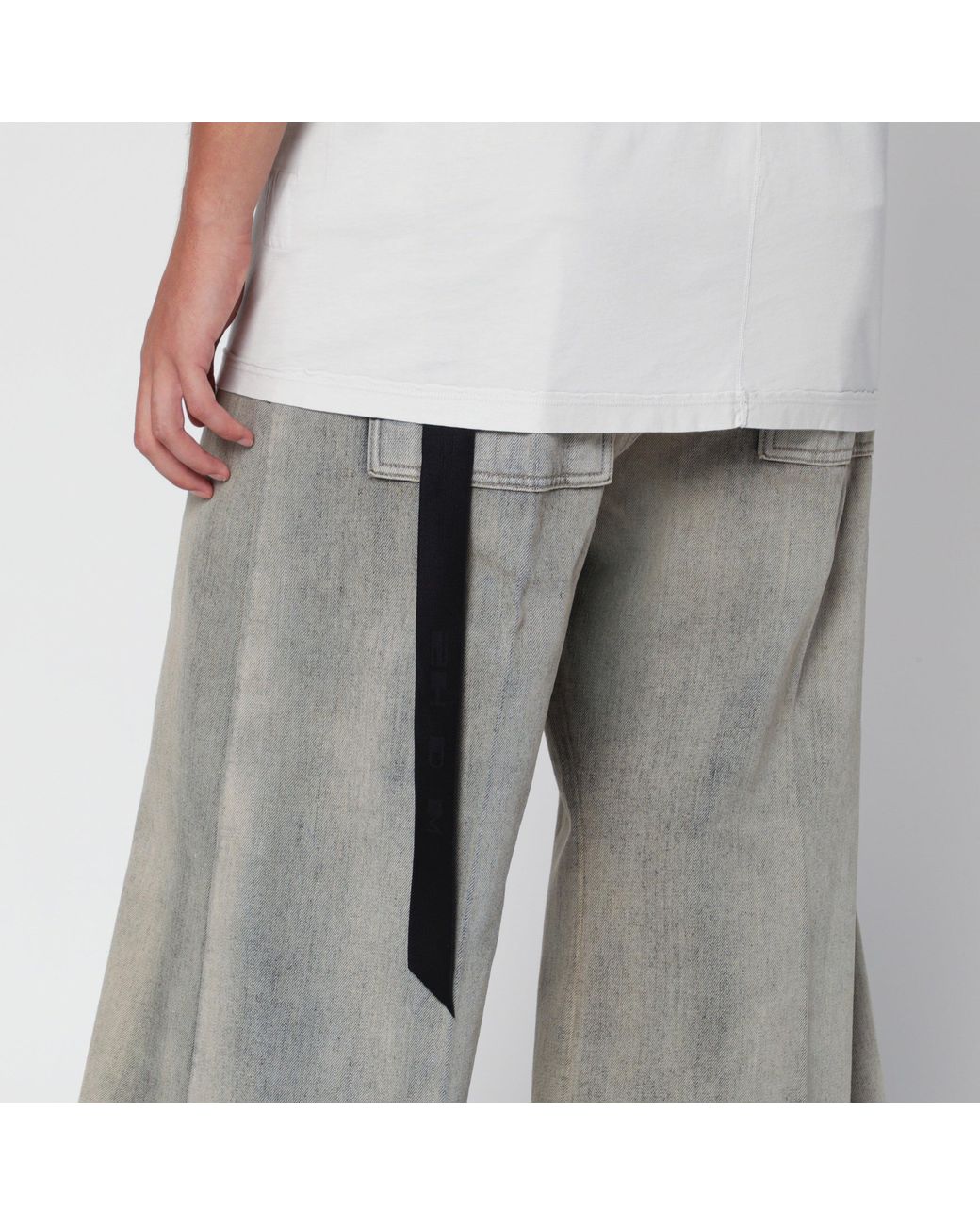 Rick Owens White Level Milk Wash Cotton T-Shirt for men