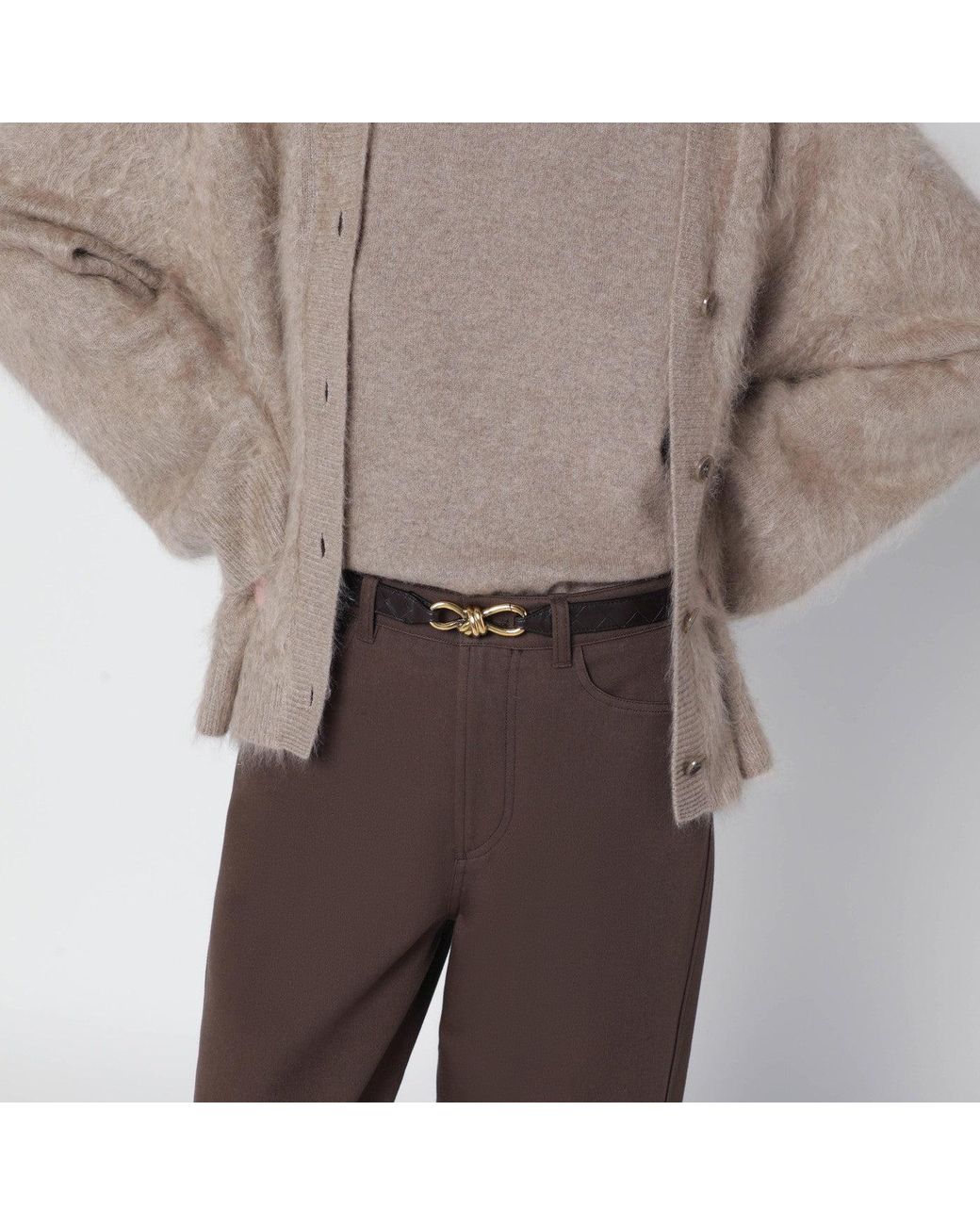 Bottega Veneta Black Andiamo Fondente Intrecciato Belt