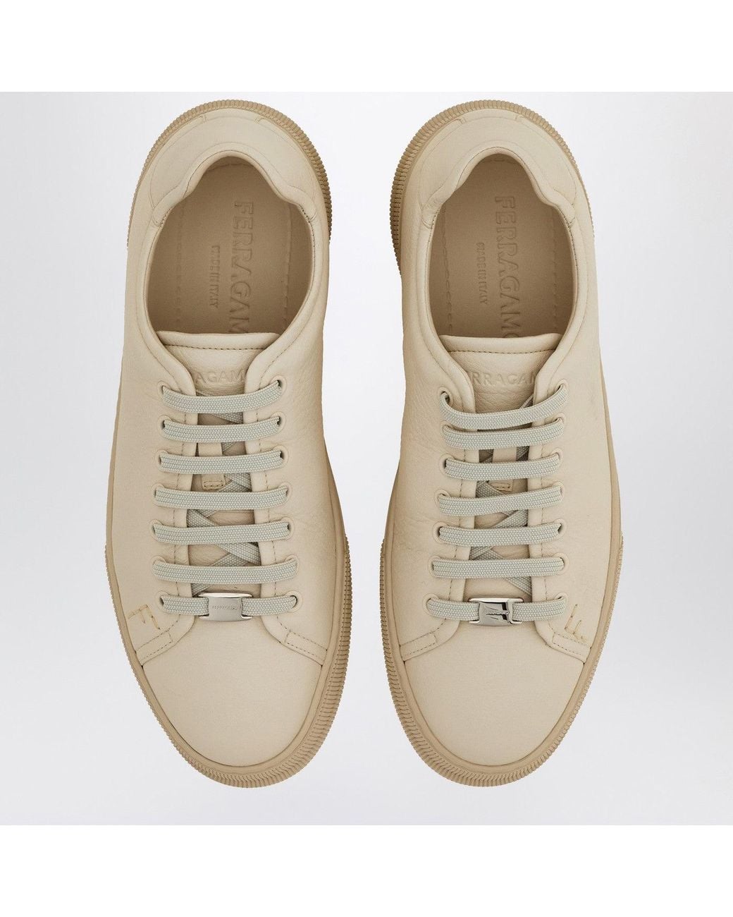 Ferragamo Sneaker Aus Leder in Natural für Herren
