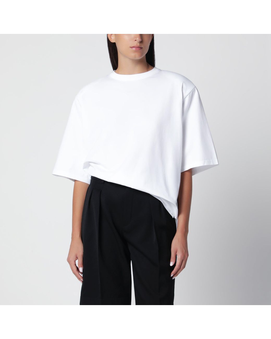 Frankie Shop White Oversized T-Shirt With Structured Shoulders