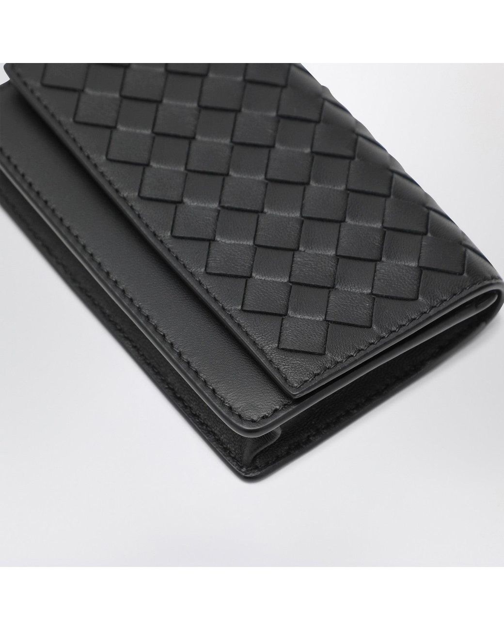 Bottega Veneta Black Small Intrecciato Continental Wallet