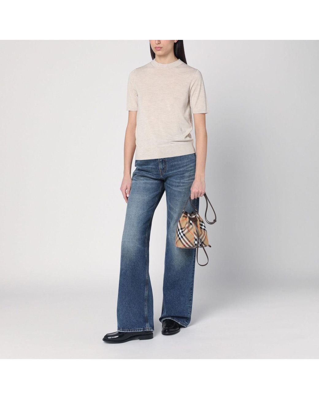 Burberry Brown Beige Wool Sweater