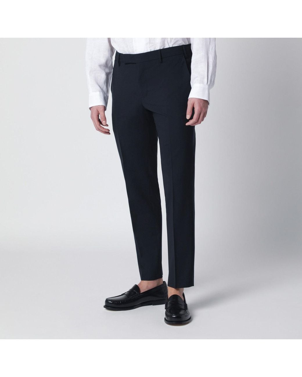 PT Torino Blue Wool Blend Trousers for men