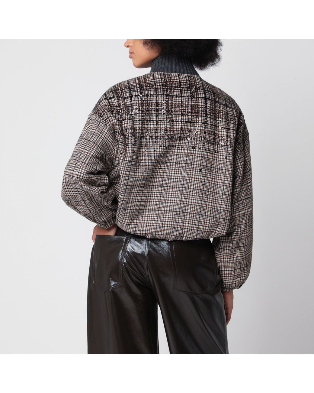 Brunello Cucinelli Gray Dazzling Dégradé Bomber Jacket