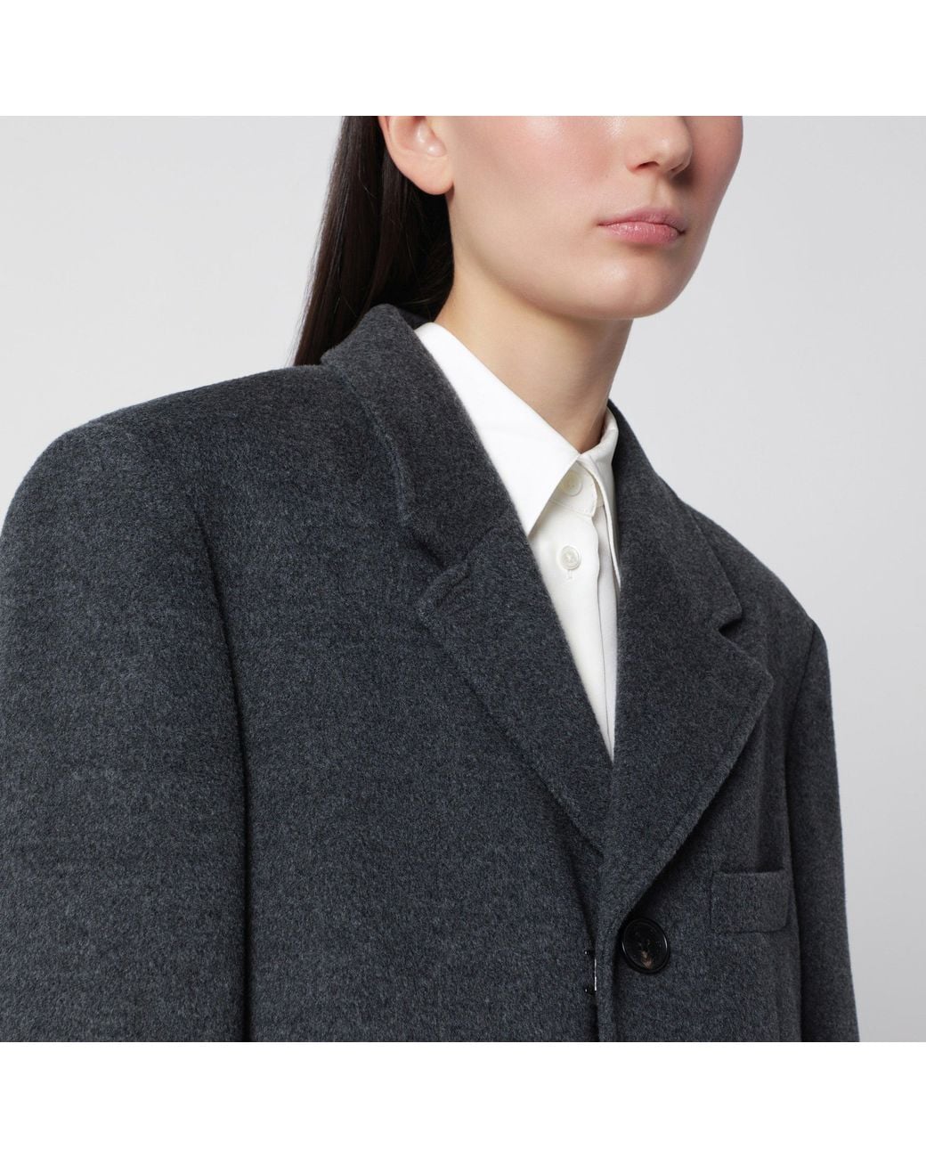 DUNST Black Charcoal Double-Breasted Coat