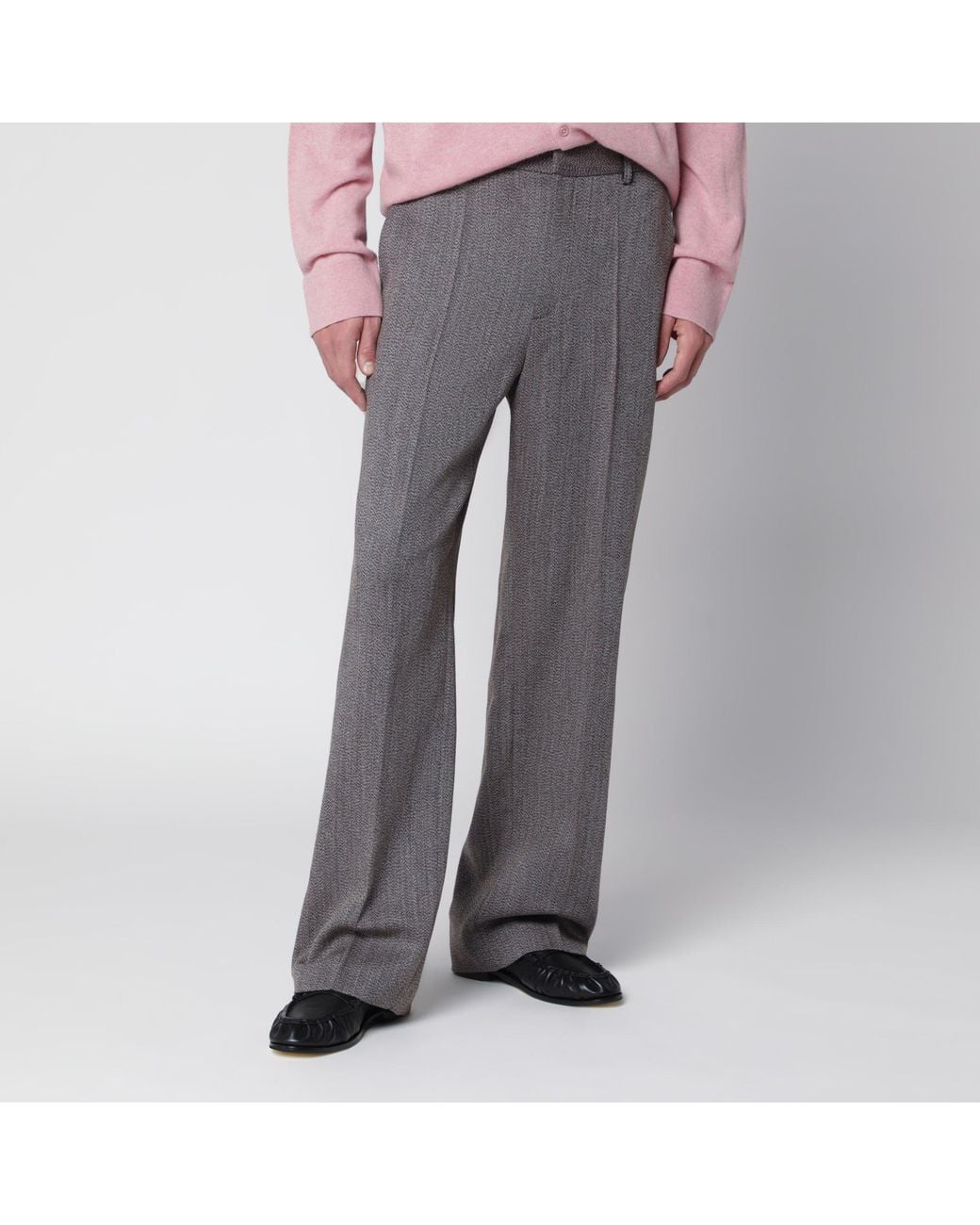 Séfr Gray Mélange Tailored Trousers for men