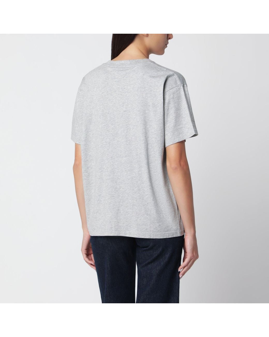 Anine Bing White Cade Tee Collegiate Cotton T-Shirt