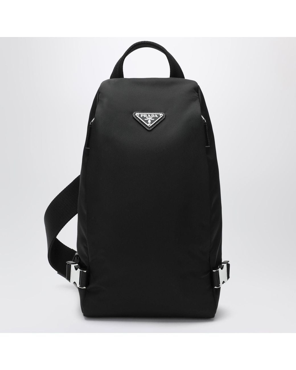 Prada Black Re-Nylon Single-Shoulder Backpack for men