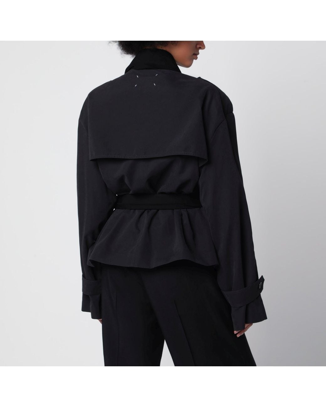 Maison Margiela Black Cropped Belted Jacket
