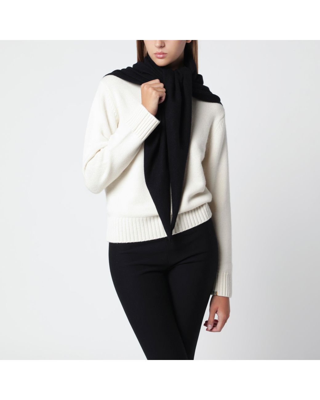 Extreme Cashmere Black Triangular Cashmere Scarf