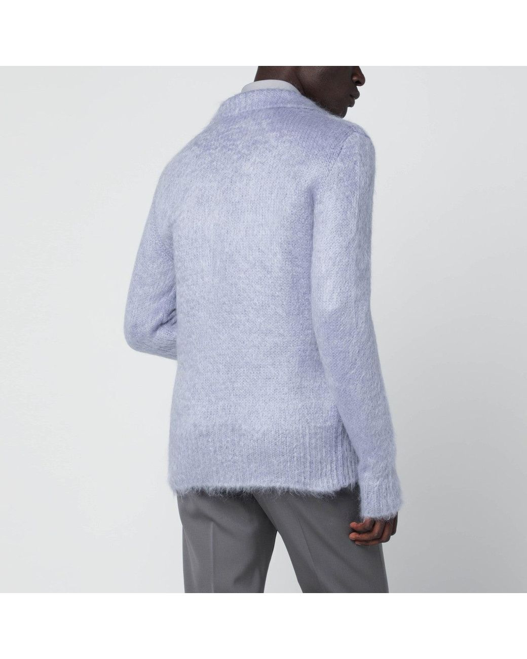Gucci Purple Brushed Mohair Wool Cardigan for men
