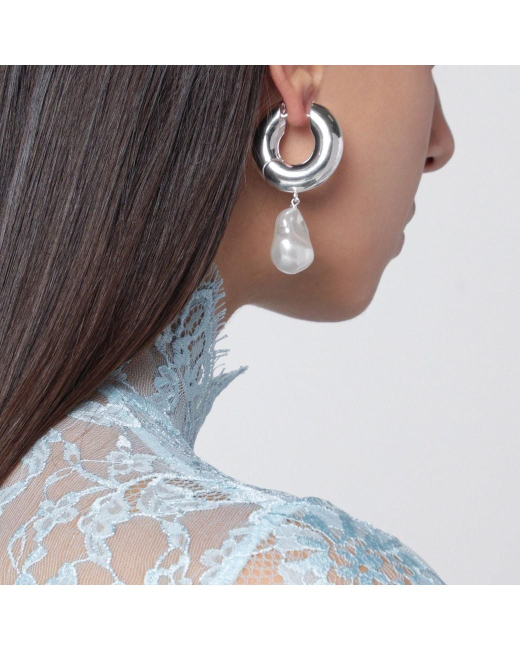 Eliou Metallic Pearl Earrings