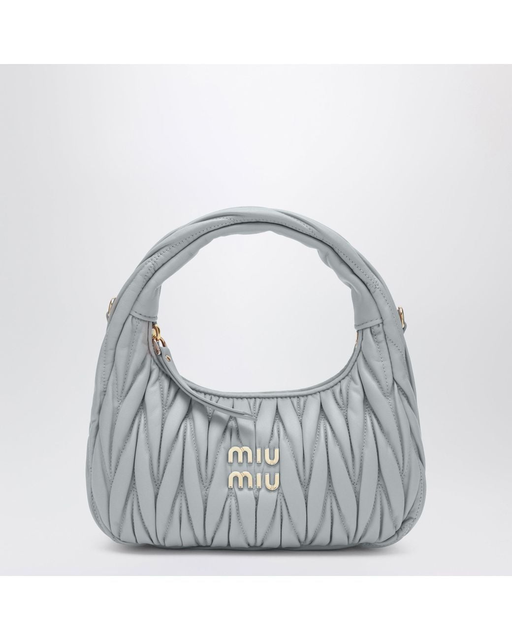 Miu Miu Gray Small Perla Miu Wander Bag