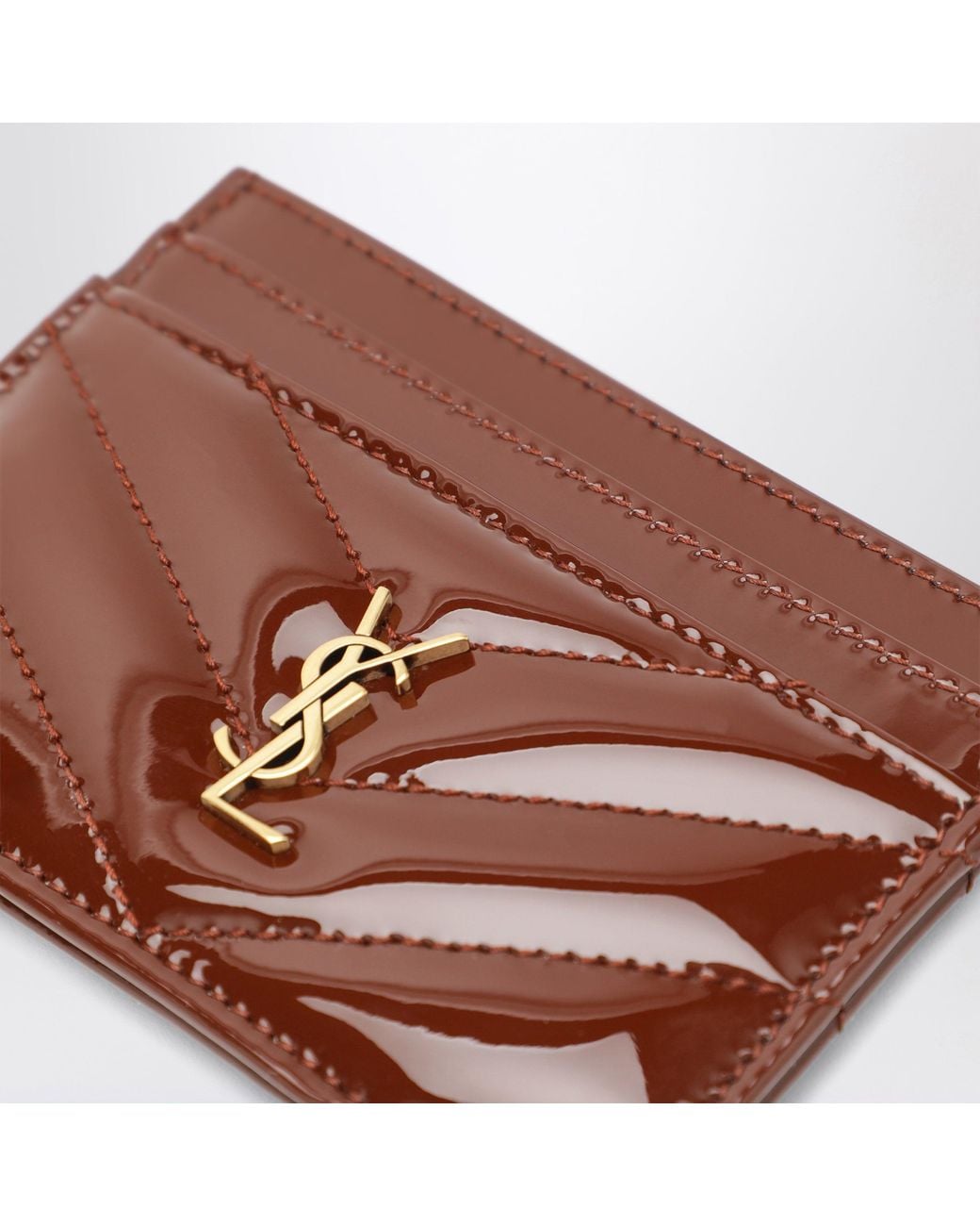 Saint Laurent Brown Cassandre Card Holder