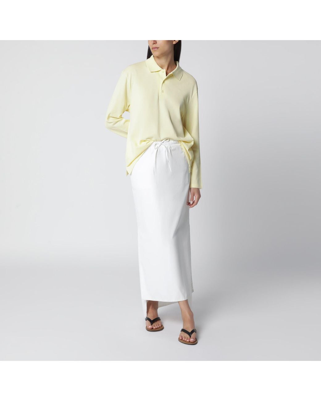 Flore Flore White Light Diana Organic Cotton Polo Shirt