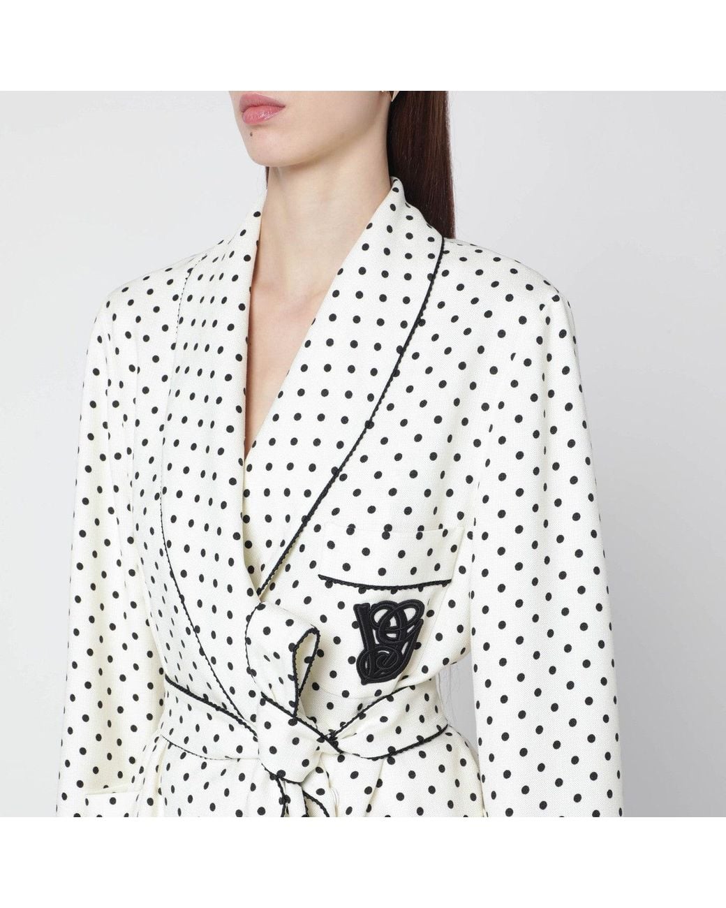 Valentino White Supergrain Jacket With Plusdepois Print
