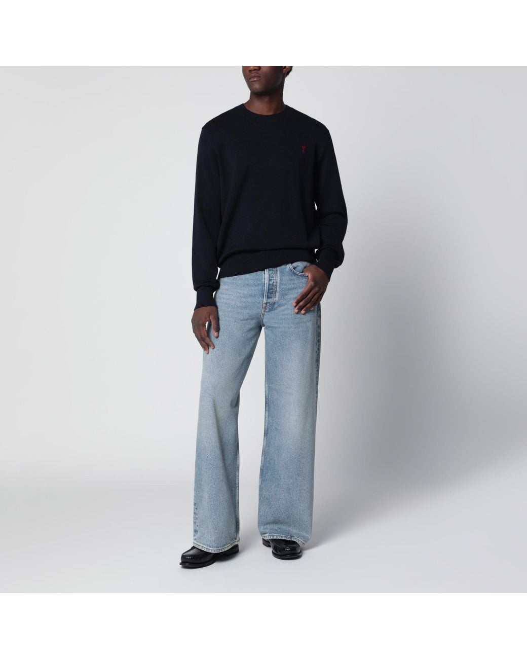 AMI Black Ami De Coeur Sweater for men