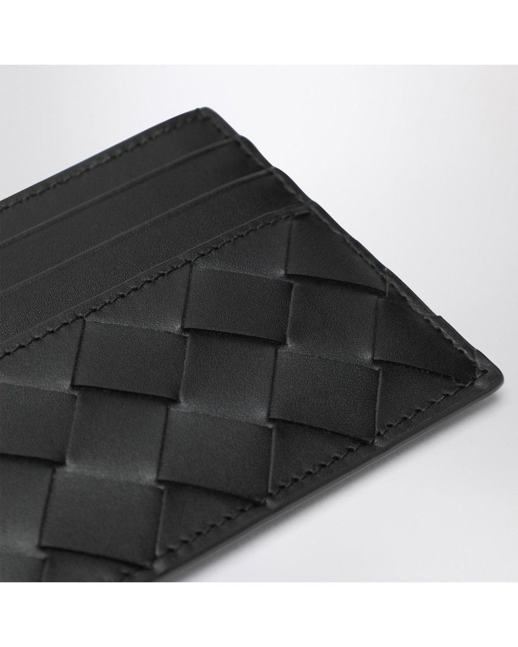 Bottega Veneta Black Intrecciato Card Holder for men