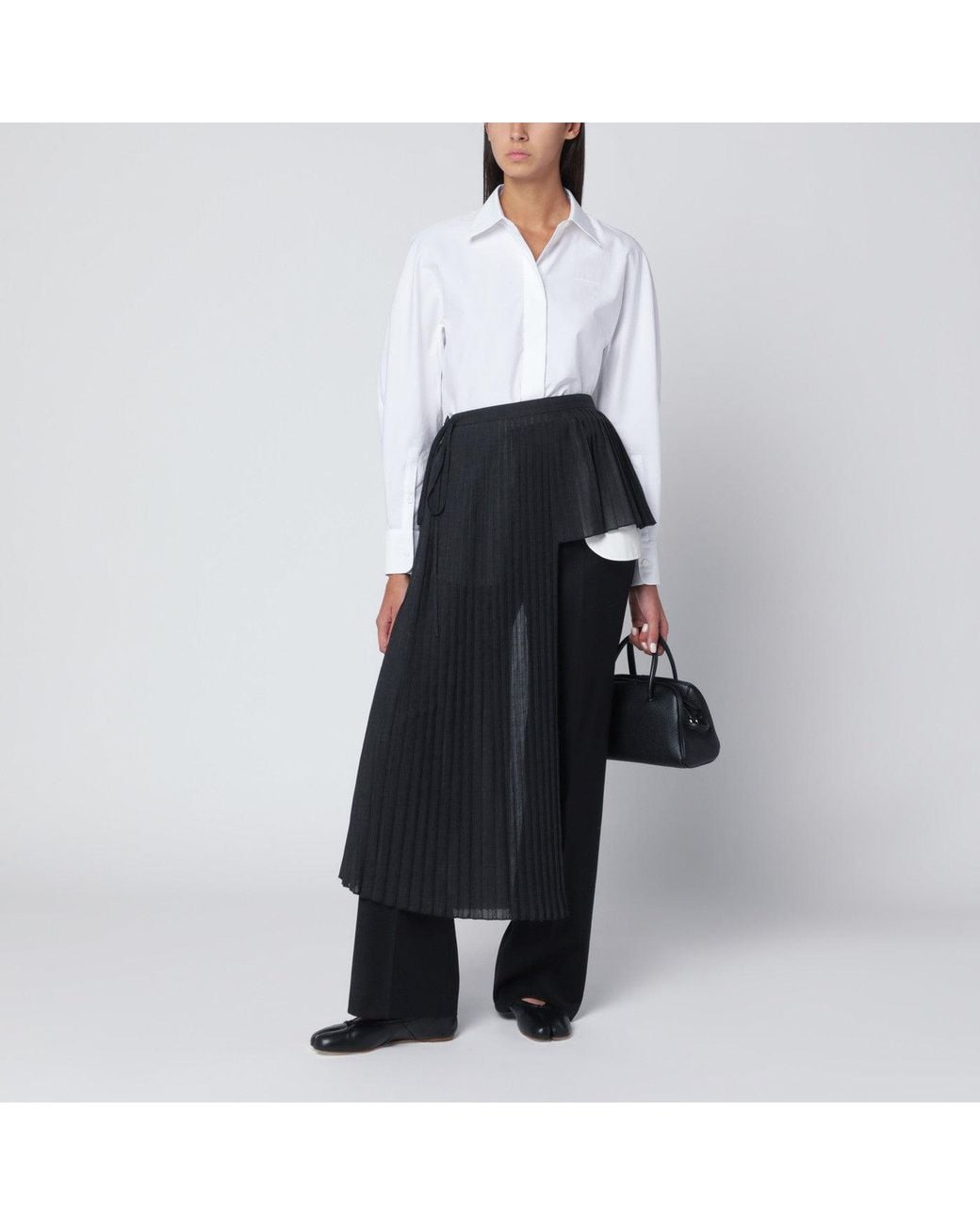 MKDT STUDIO Blue Avery Atelier Pleated Half Skirt