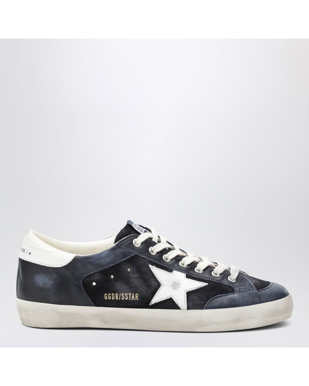 Golden Goose Deluxe Brand Blue Super-Star Vintage Leather And Suede Sneakers for men