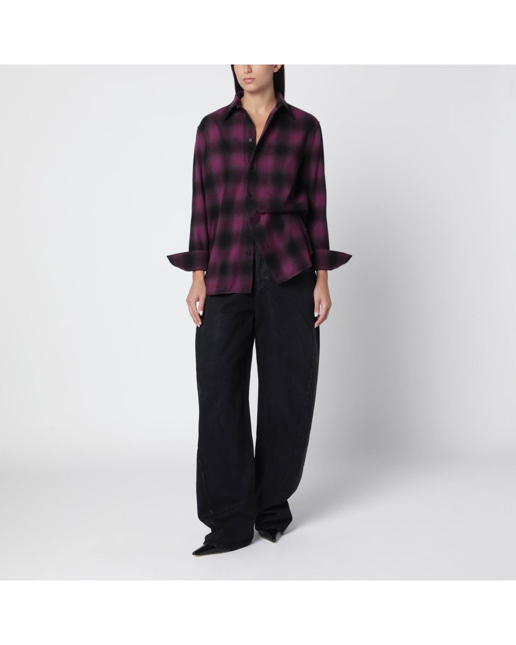 Balenciaga Blue Cotton Denim Barrel Trousers